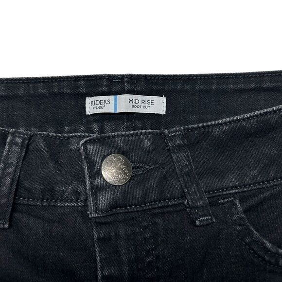 Riders by Lee Mid Rise Boot Cut Jeans Midrise Black Bootcut Jeans Casual Fall - Picture 6 of 11